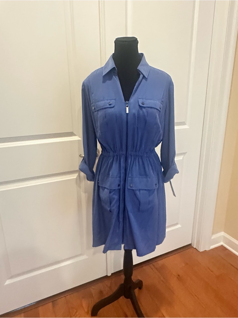 Alfani Blue Utility Shirtdress Jacket